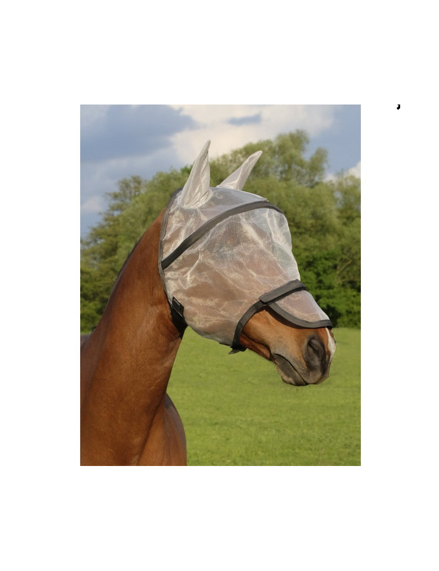 Equitheme - Cheval - Masque anti-mouches avec arceau souple