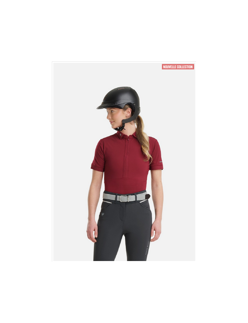 HorsePilot - Femme - Polo manches courtes Aeromesh Dark Red