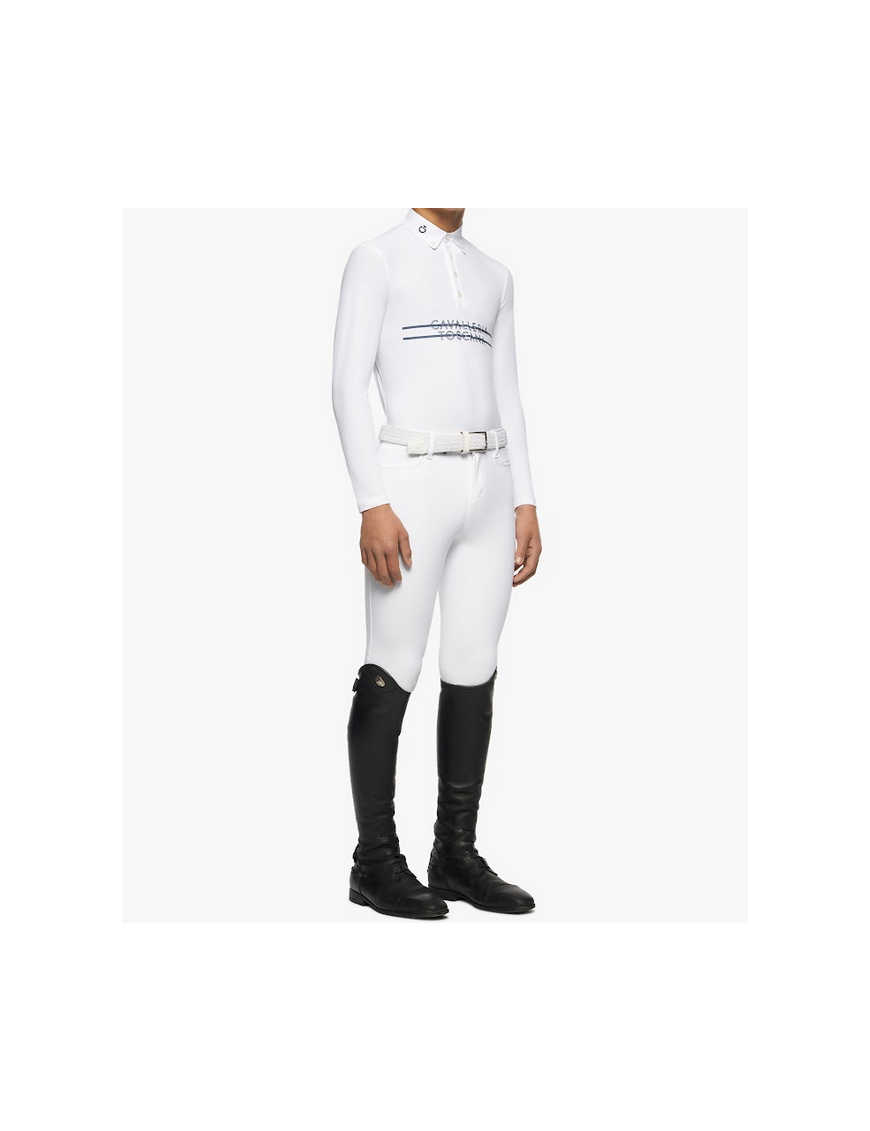 Cavalleria Toscana - Enfant - Polo de concours manches longues POO085 Garçon Blanc