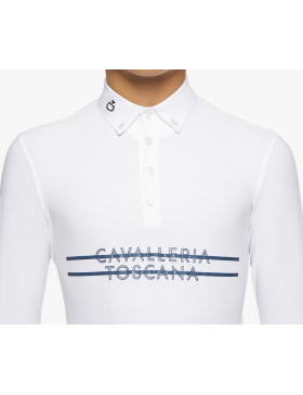 Cavalleria Toscana - Enfant - Polo de concours manches longues POO085 Garçon Blanc