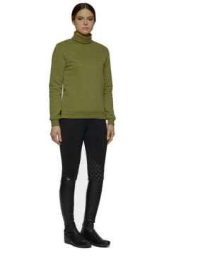 Cavalleria Toscana - Femme - Pull à col roulé logo embossé FED106 Foliage green