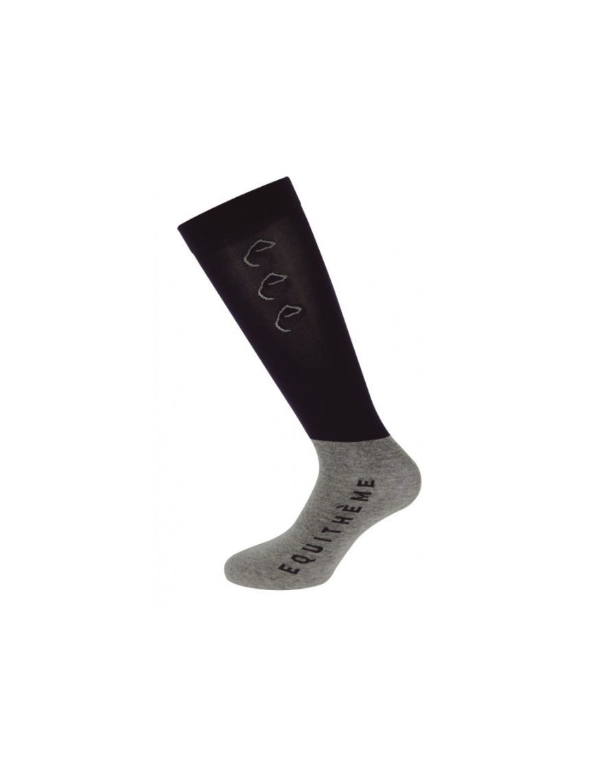 Equitheme-Chaussettes-Paires de Chaussette x 2 Navy/Gris