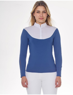 Harcour-Polo et Chemise-Polo de concours Pannie Blanc/Steel blue