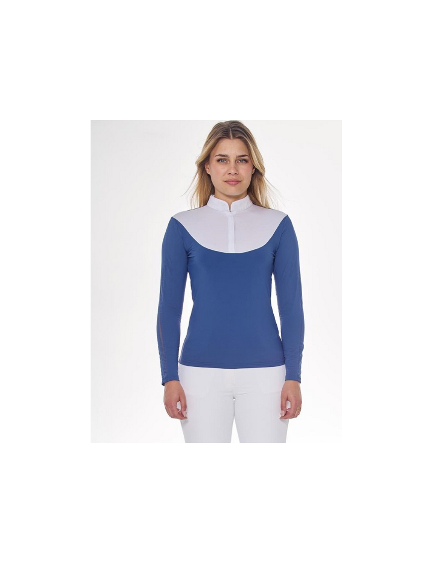 Harcour-Polo et Chemise-Polo de concours Pannie Blanc/Steel blue