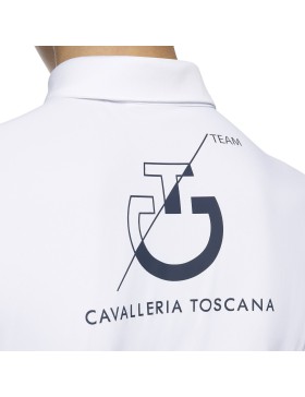 Cavalleria Toscana - Polos - Polo Manches Courtes Fille POO047 "Team" Blanc