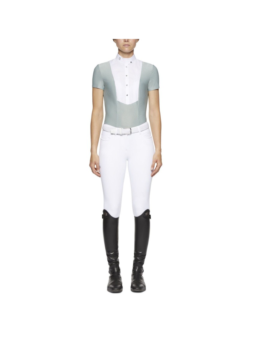 Cavalleria Toscana - Polos - Polo Manches Courtes Femme CAD167 Vert et Blanc