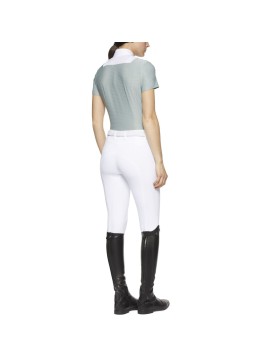 Cavalleria Toscana - Polos - Polo Manches Courtes Femme CAD167 Vert et Blanc