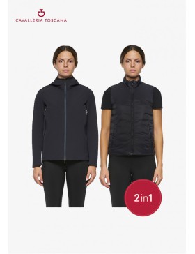 Cavalleria Toscana - Blousons - Blouson Impermeable avec sans manches intérieur détachable Femme GID234 Marine