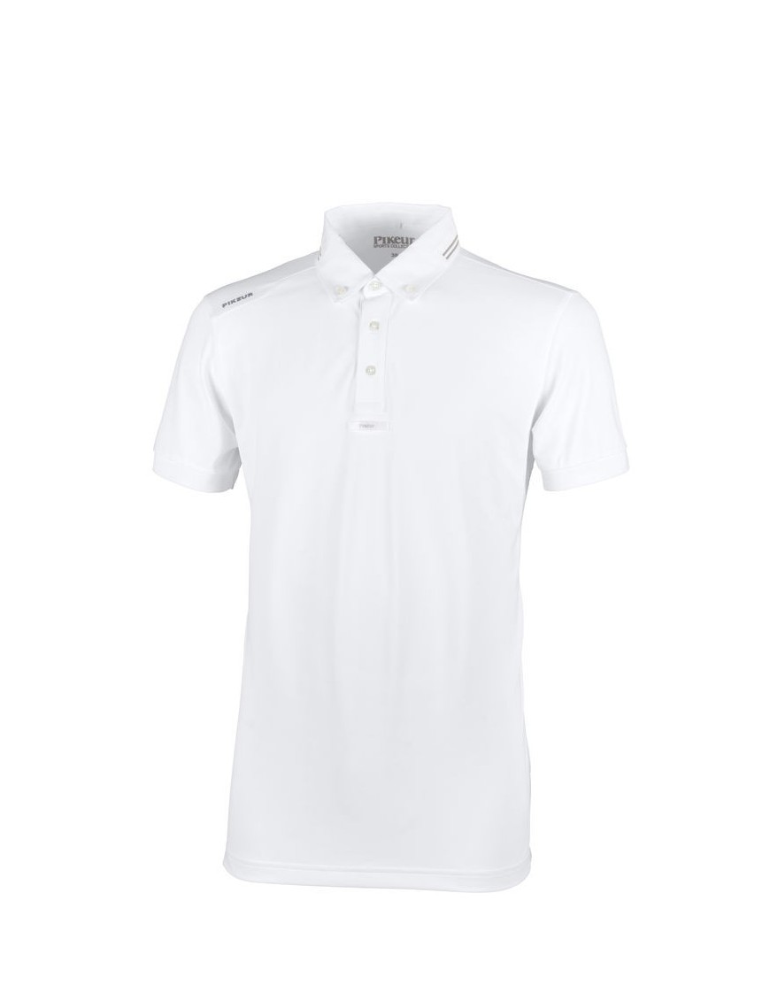 Pikeur - Polos - Polo de concours Collection Ete 2021 "Abrod" Homme Blanc