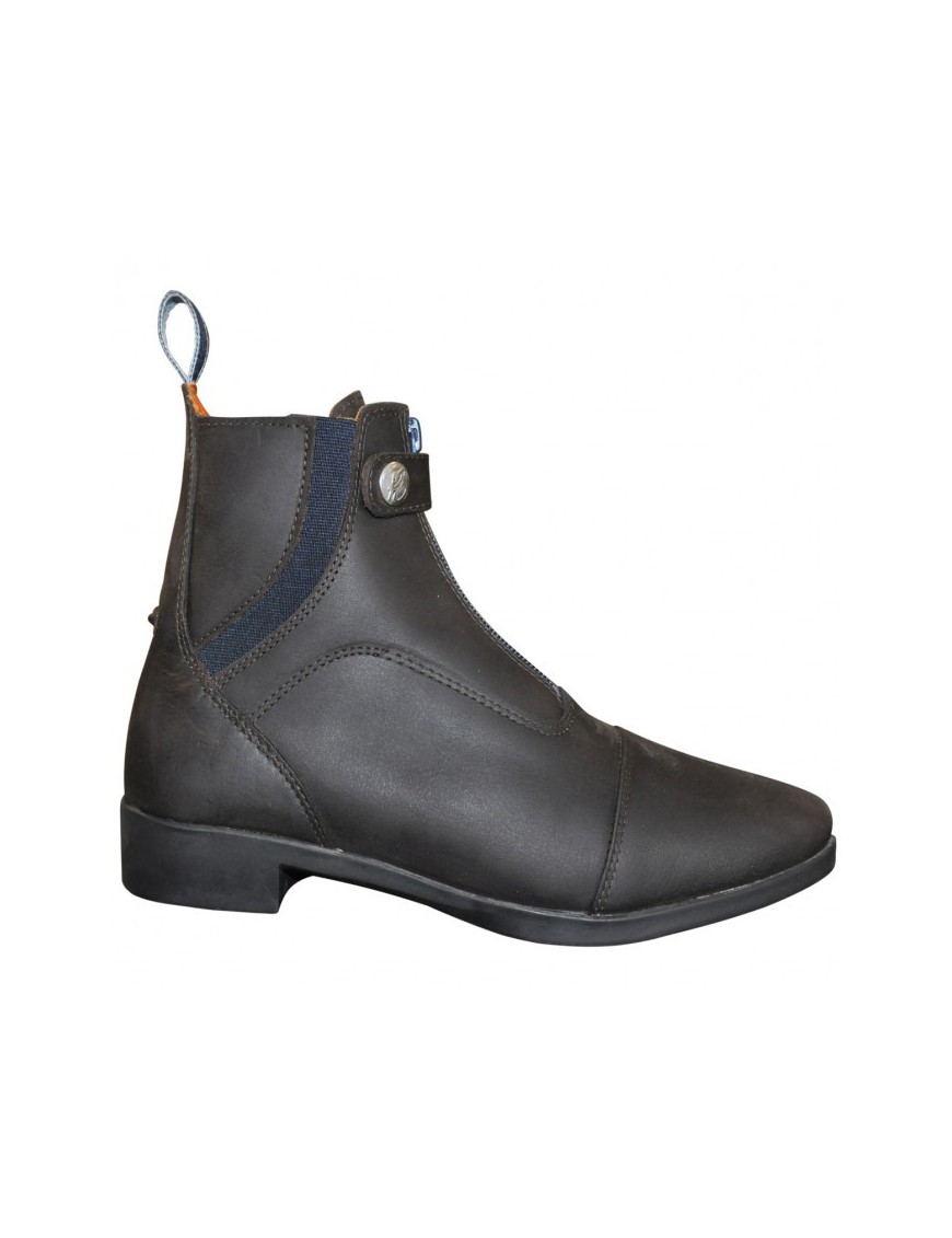 Privilège Equitation - Chaussant - Boots d'équitation en cuir Foggia marron et marine