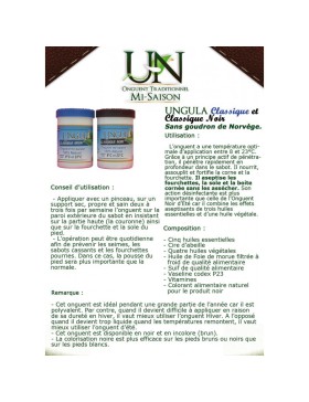 Ungula - Soins - Onguent Mi Saison Noir