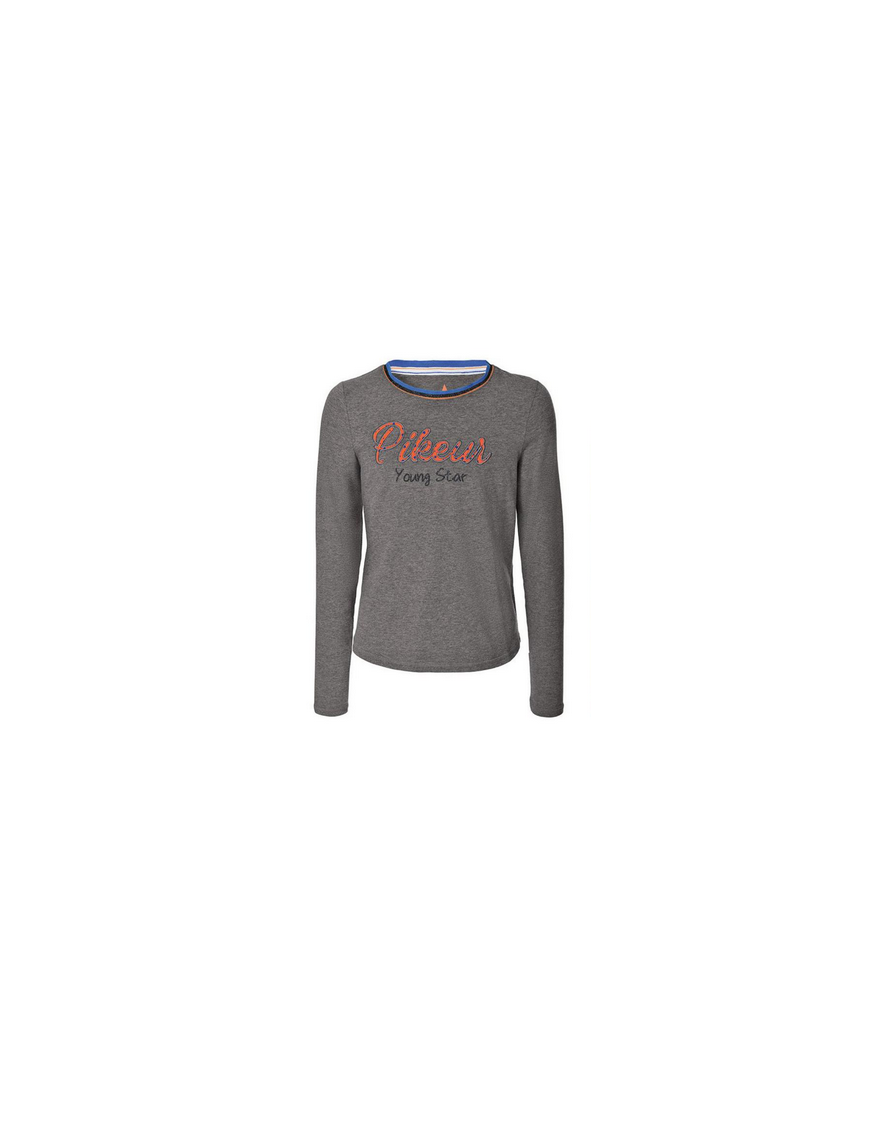 Pikeur - Destockage - Tshirt "TAMINA" Fille 10 ans Gris/orange