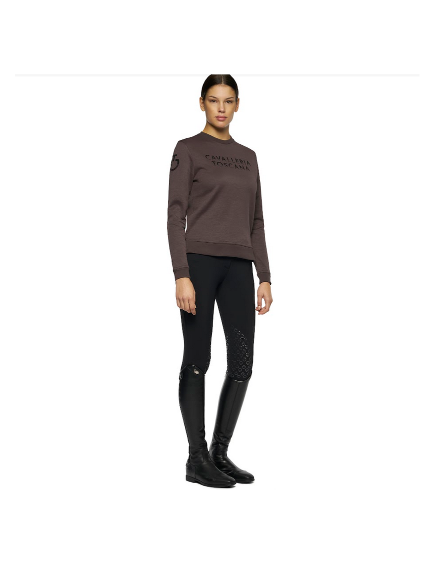 Cavalleria Toscana - Pulls - Sweatshirt col rond Femme FED094 Chocolat