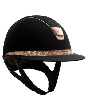 Samshield - Casques - MissShield Noir Personnalisé Top AlcantaraShield RoseGold Bande Crystal Fabric Swarovski RoseGold Chrome R