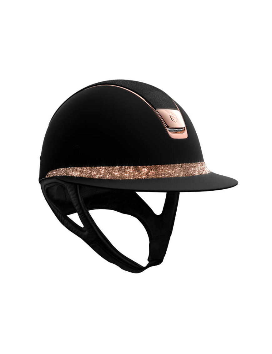 Samshield - Casques - MissShield Noir Personnalisé Top AlcantaraShield RoseGold Bande Crystal Fabric Swarovski RoseGold Chrome R