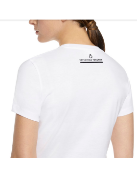 Cavalleria Toscana - T-shirt - T-shirt Femme TSD054 Blanc