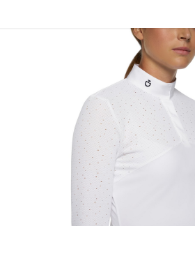 Cavalleria Toscana - Femme - Polo de concours manches longues CAD203 Blanc