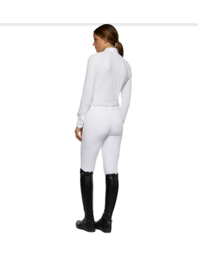 Cavalleria Toscana - Femme - Polo de concours manches longues CAD203 Blanc