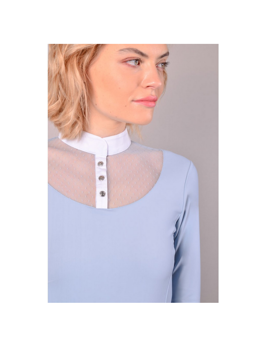 Harcour - Femme - Polo manches longues Corrado Bleu ciel SS22