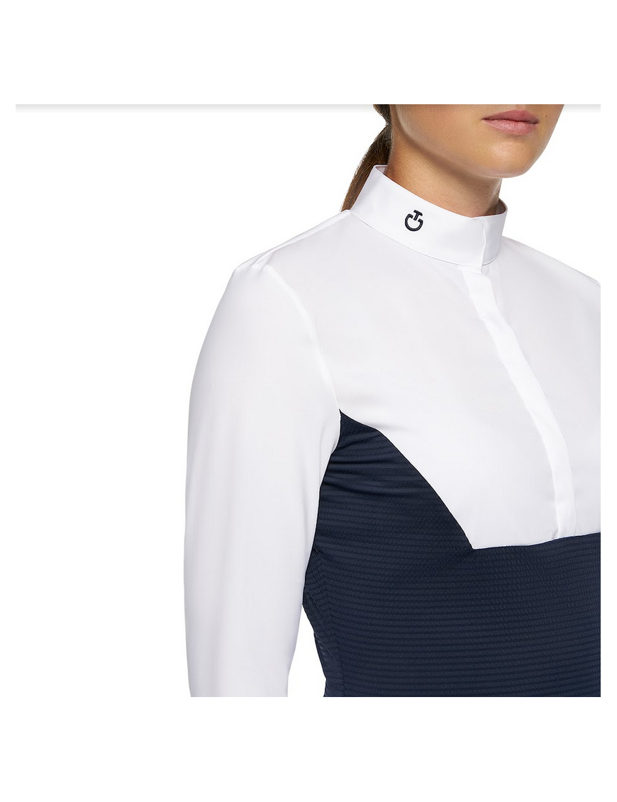 Cavalleria Toscana - Femme - Polo de compétition manches longues CAD206 Royal blue square